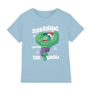 Hulk Childrens/Kids Smashing Through The Snow T-Shirt / Light Blue